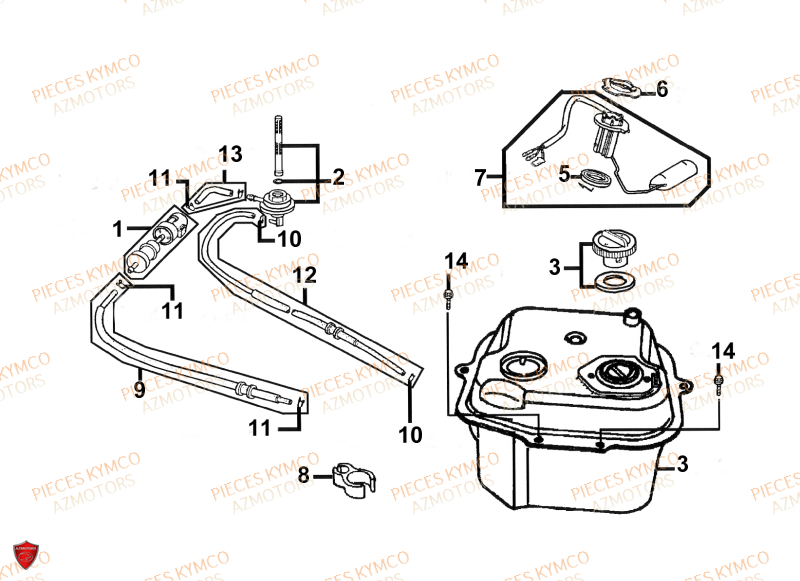 Reservoir KYMCO Pièces VITALITY 50cc 4T EURO 2 (SG10AA)