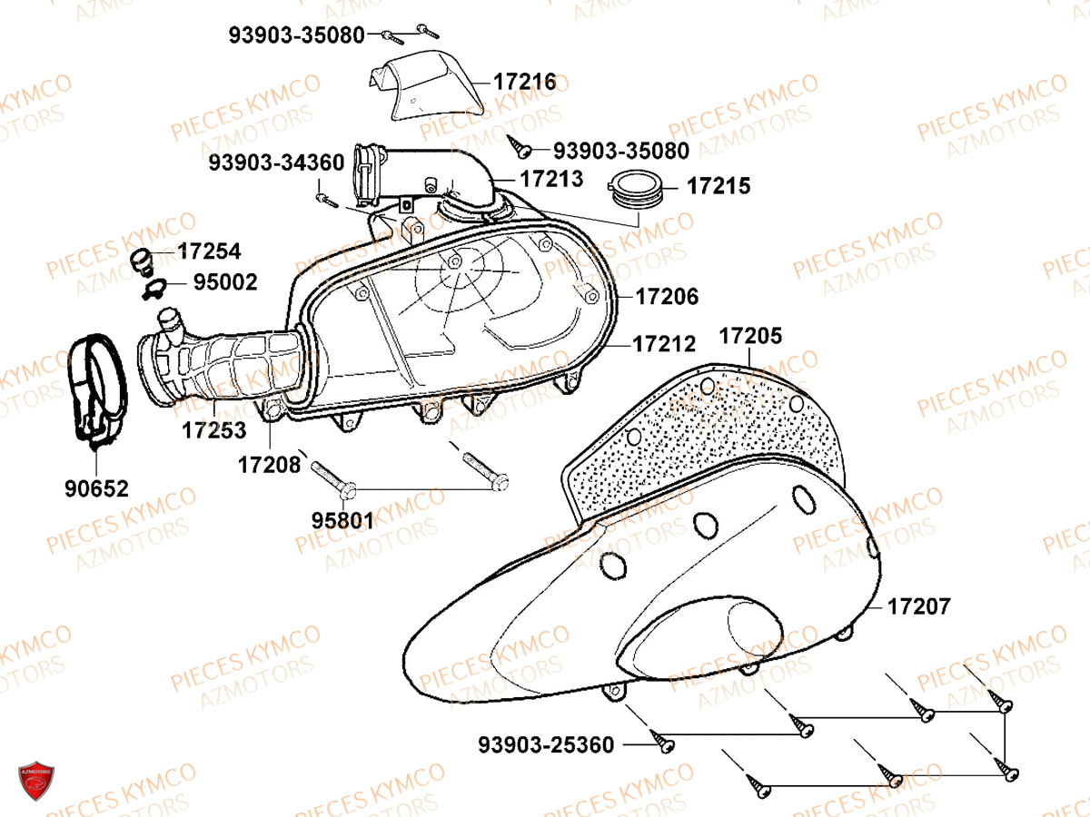 BOITE_A_AIR KYMCO Pièces Scooter 	Pieces VITALITY 50 2T EURO 2