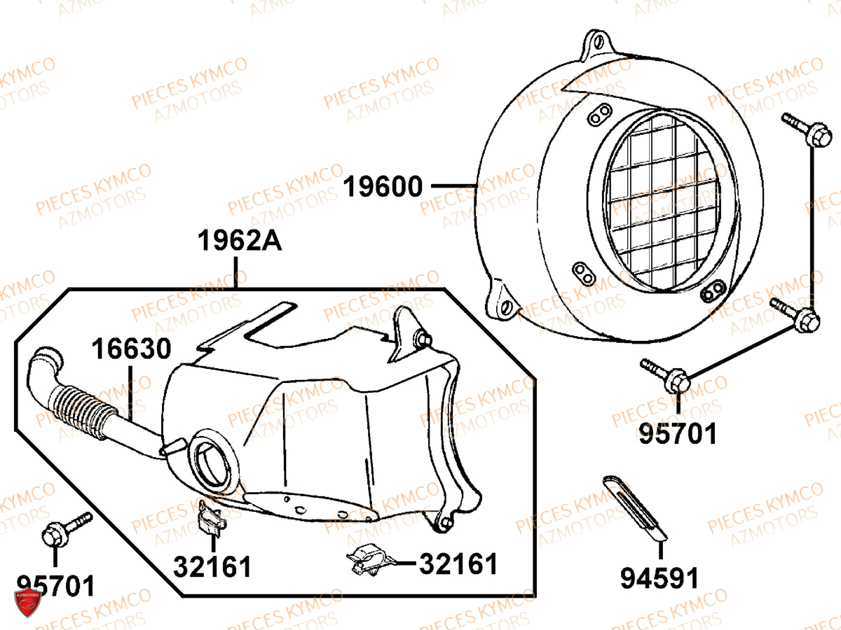 Carter De Refroidissement KYMCO Pieces VITALITY 50 2T EURO 2 (SF10FA)