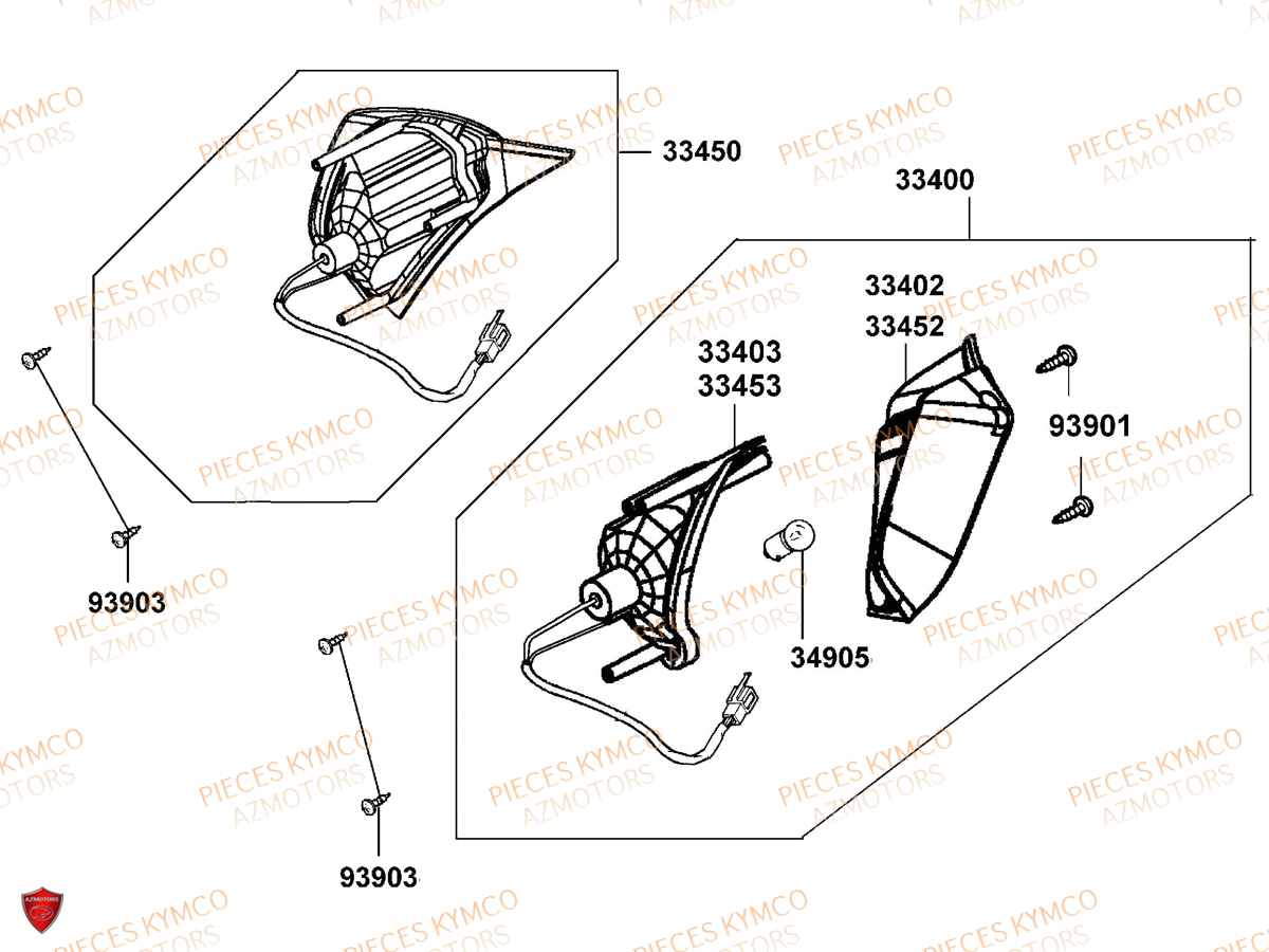 Clignotants KYMCO Pieces VITALITY 50 2T EURO 2 (SF10FA)