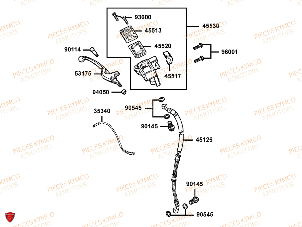 Frein Avant KYMCO Pieces VITALITY 50 2T EURO 2 (SF10FA)