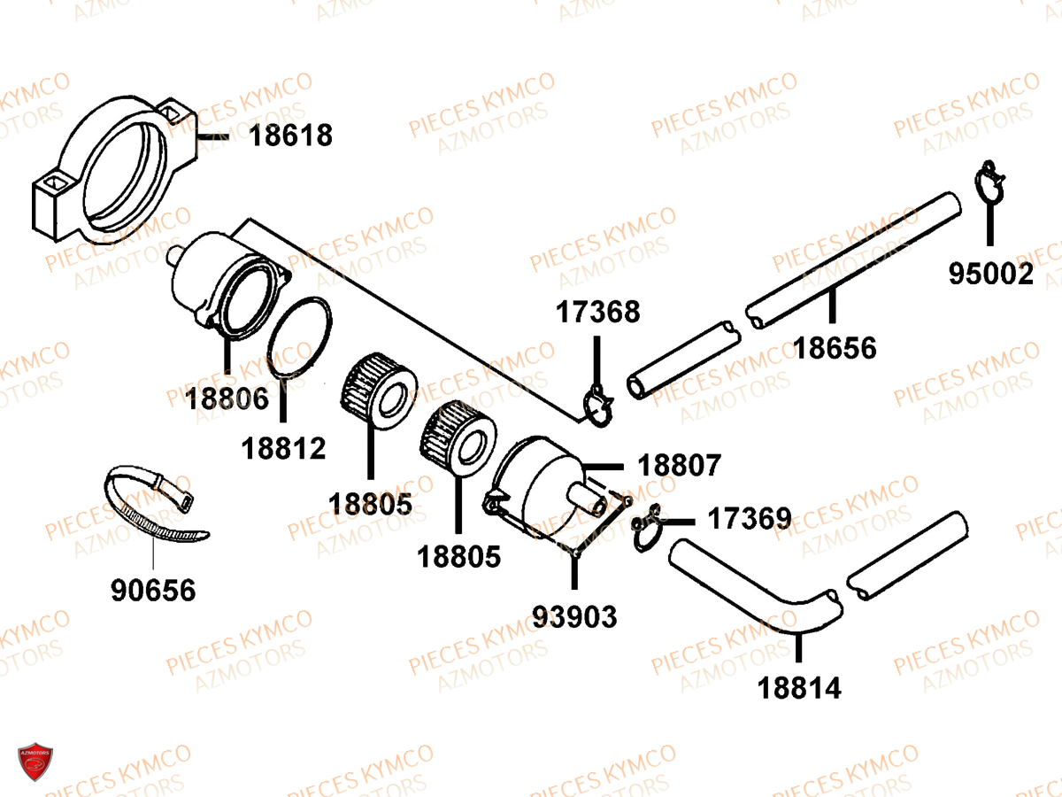 Reniflard KYMCO Pieces VITALITY 50 2T EURO 2 (SF10FA)