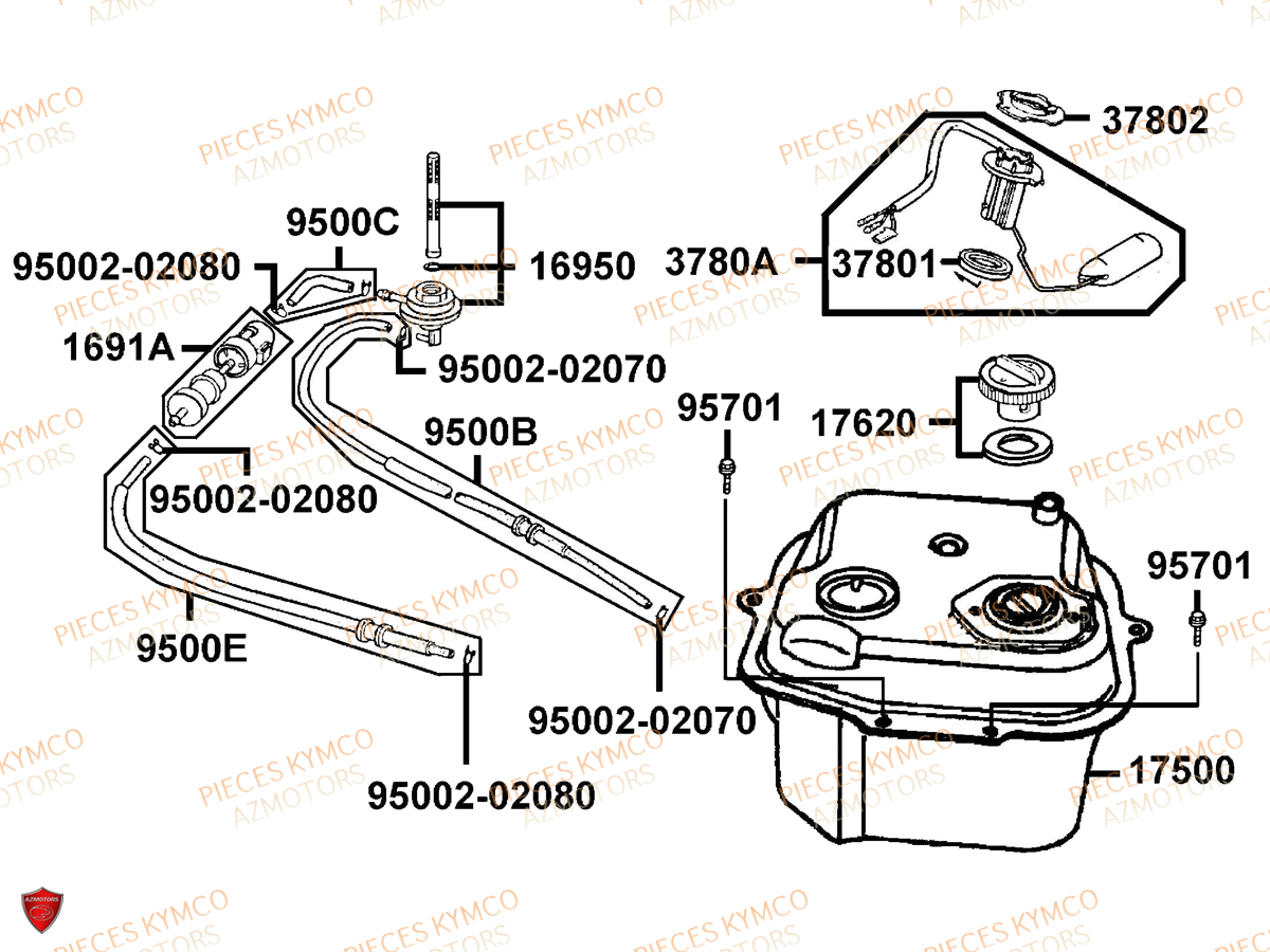 Reservoir KYMCO Pieces VITALITY 50 2T EURO 2 (SF10FA)