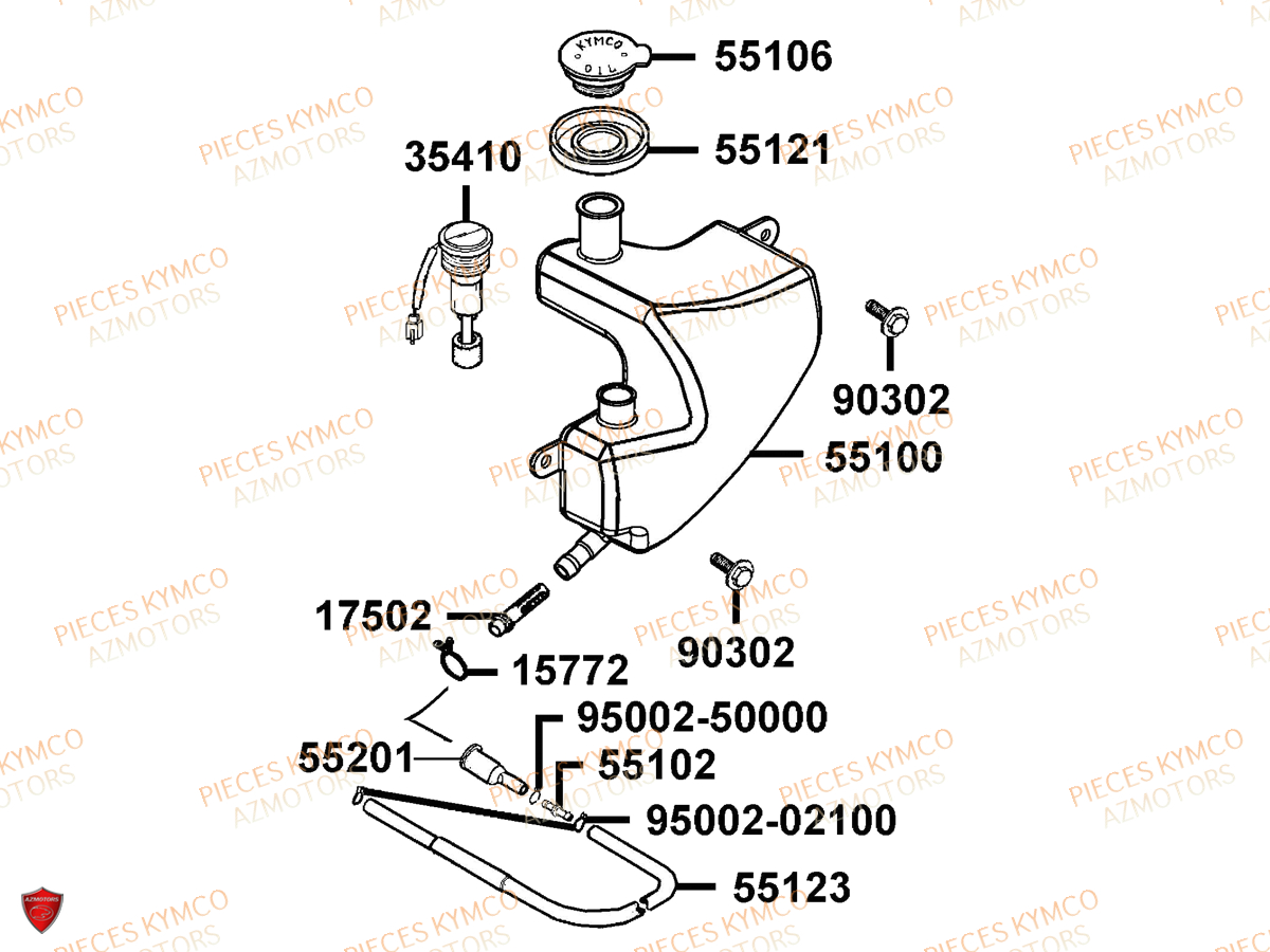 Reservoir D Huile KYMCO Pieces VITALITY 50 2T EURO 2 (SF10FA)