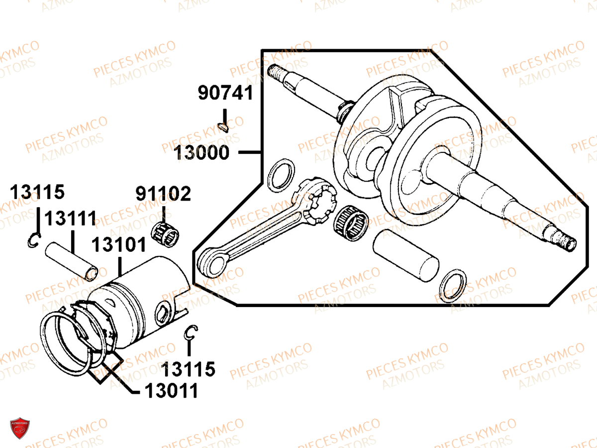 Vilebrequin KYMCO Pieces VITALITY 50 2T EURO 2 (SF10FA)