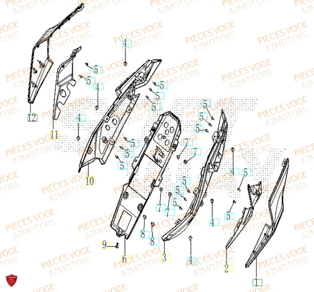 Carenage Arriere VOGE Pieces VOGE 125R EURO V+