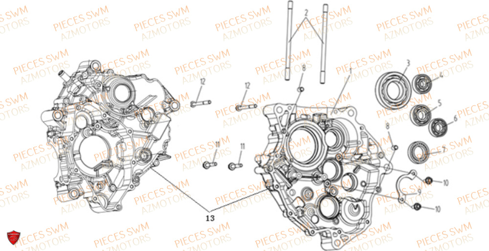 Carters Moteur VOGE Pieces VOGE 125R EURO V+