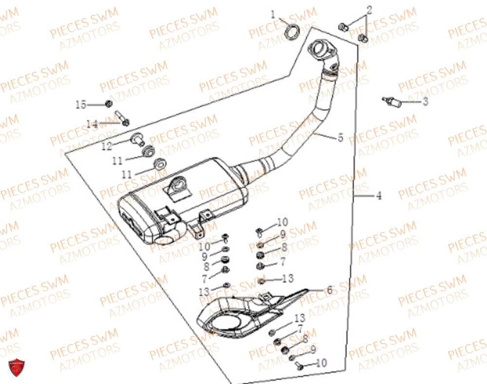 Echappement VOGE Pieces VOGE 125R EURO V+