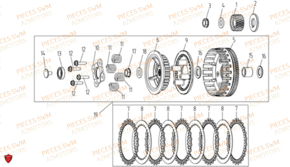 Embrayage VOGE Pieces VOGE 125R EURO V+