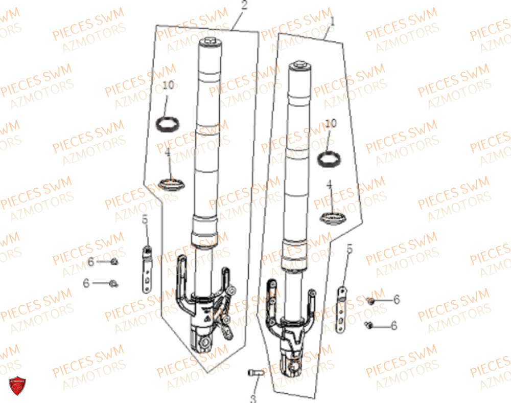 Fourche VOGE Pieces VOGE 125R EURO V+