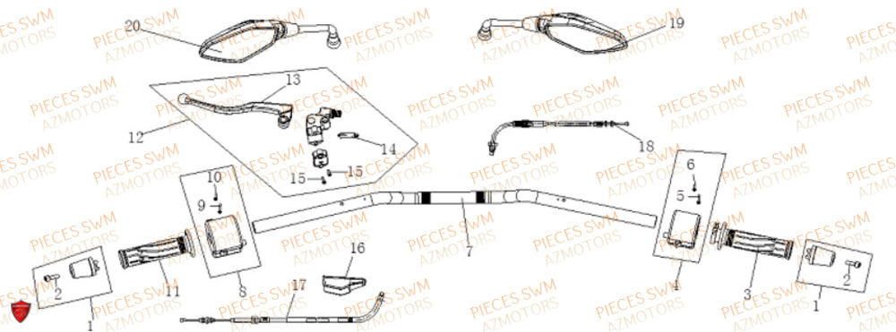 Guidon VOGE Pieces VOGE 125R EURO V+