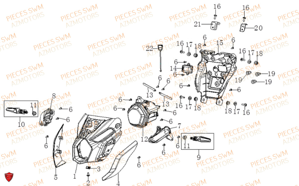 Optique Avant VOGE Pieces VOGE 125R EURO V+