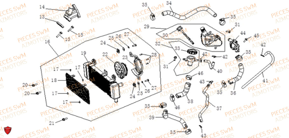 Refroidissement VOGE Pieces VOGE 125R EURO V+
