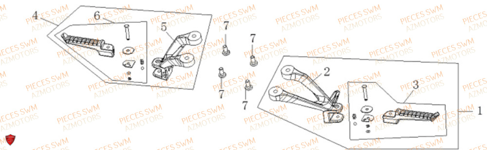 Repose Pied Arriere VOGE Pieces VOGE 125R EURO V+