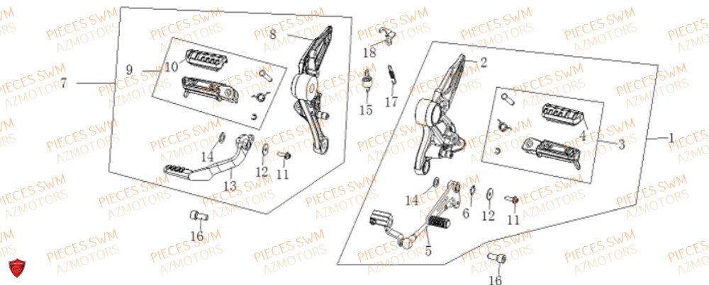 Repose Pied Avant VOGE Pieces VOGE 125R EURO V+