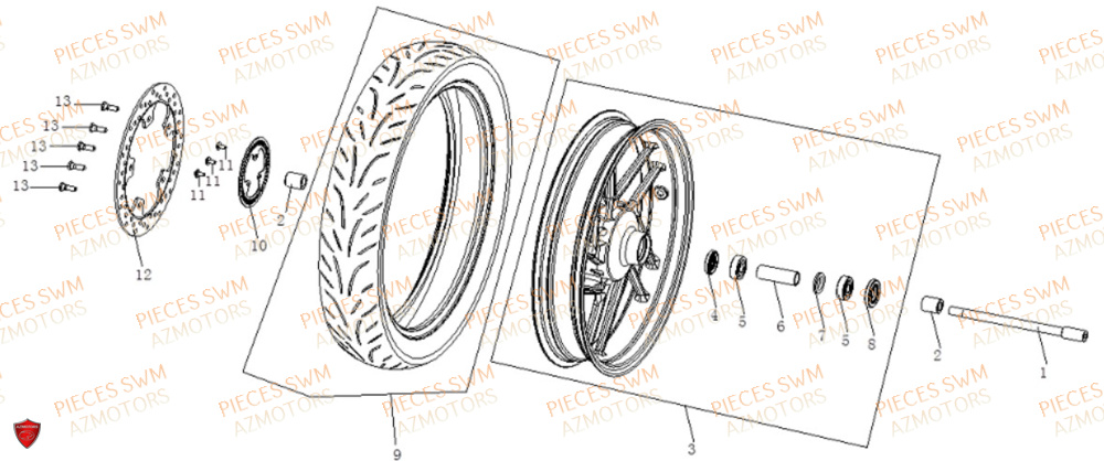 Roue Avant VOGE Pieces VOGE 125R EURO V+
