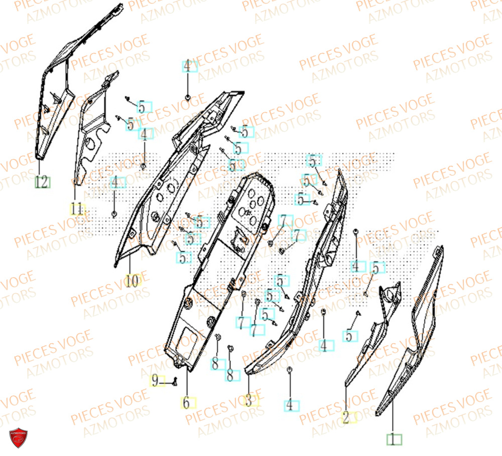 Carenage Arriere VOGE Pieces VOGE 125R EURO V