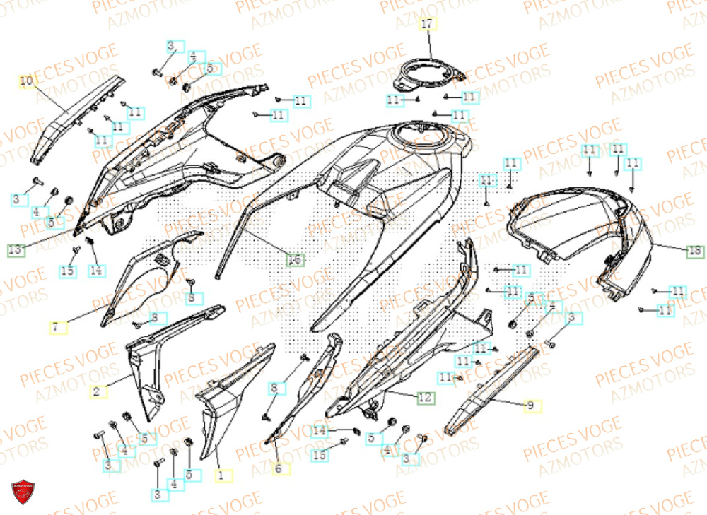 Carenage Avant VOGE Pieces VOGE 125R EURO V