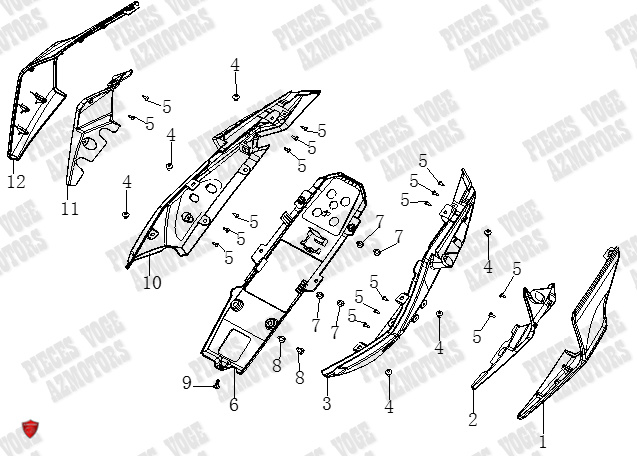 CARENAGE ARRIERE pour VOGE 125 R