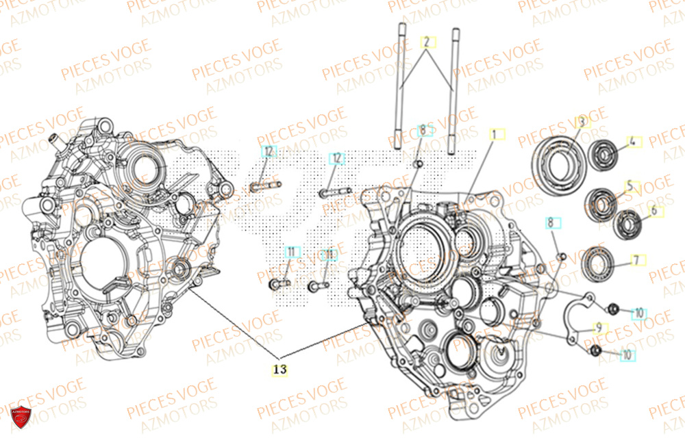 Carters Moteur VOGE Pieces VOGE 125R EURO V