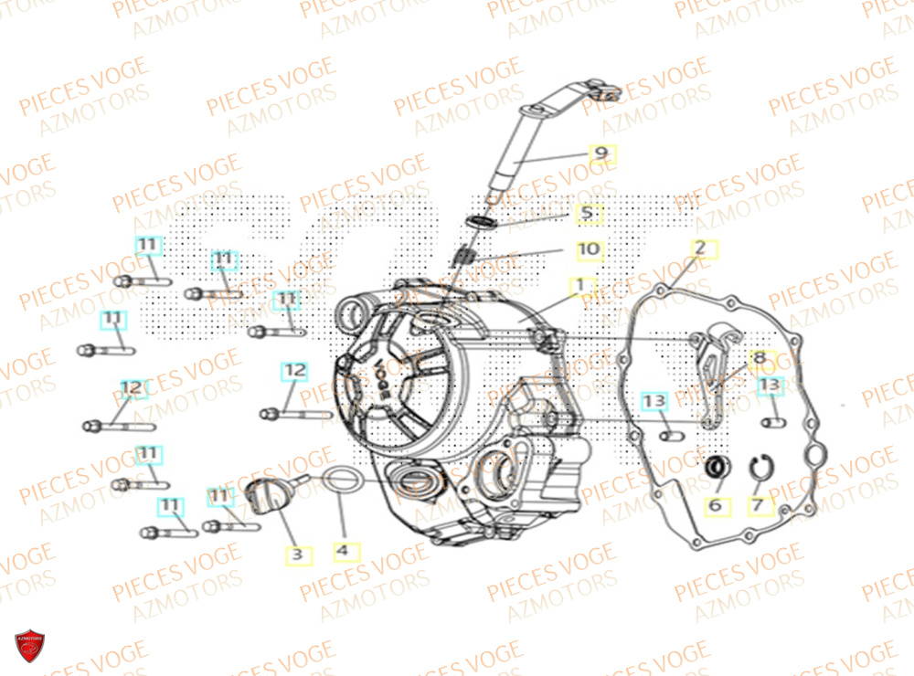 Couvre Carter Droit VOGE Pieces VOGE 125R EURO V