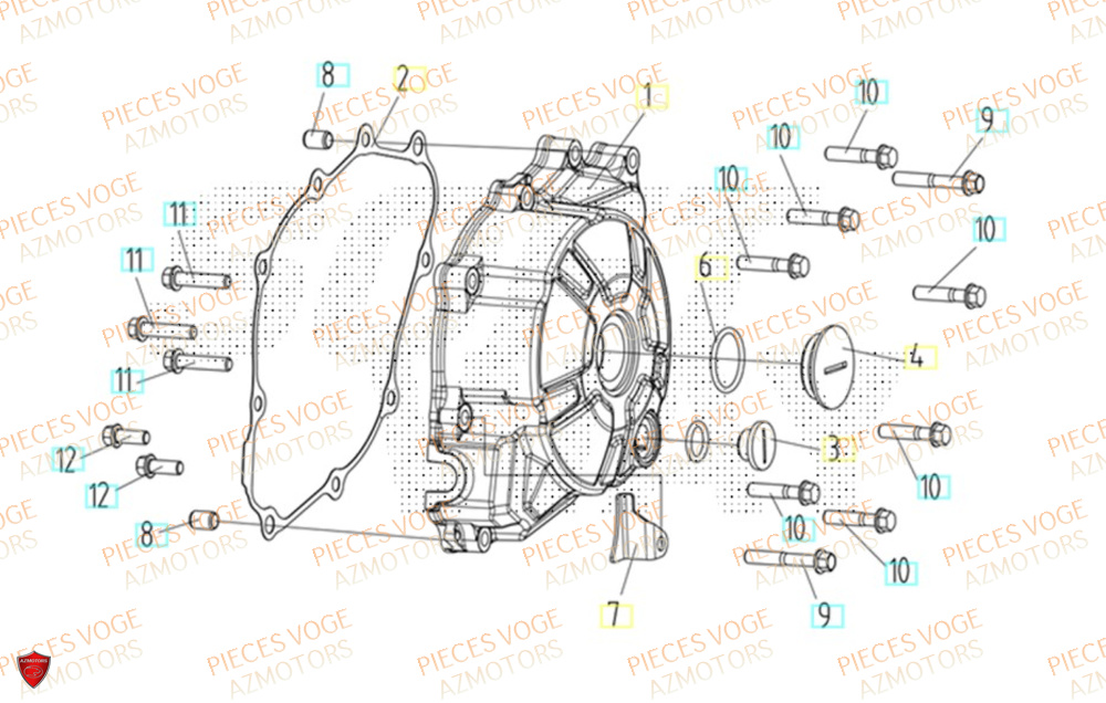 Couvre Carter Gauche VOGE Pieces VOGE 125R EURO V