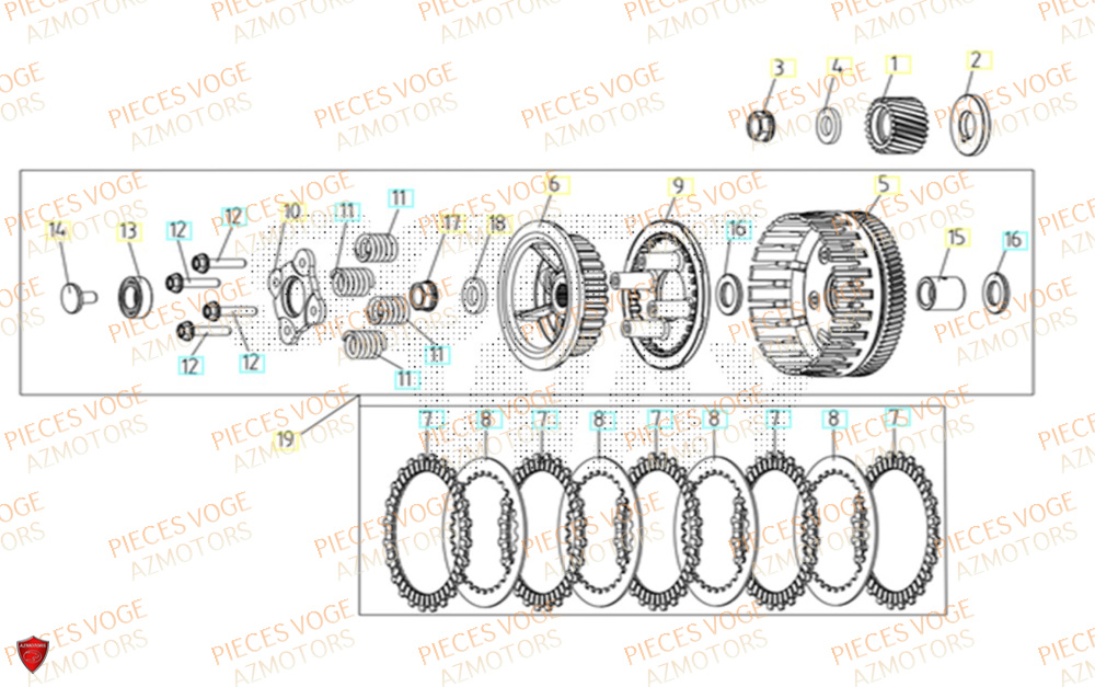 Embrayage VOGE Pieces VOGE 125R EURO V