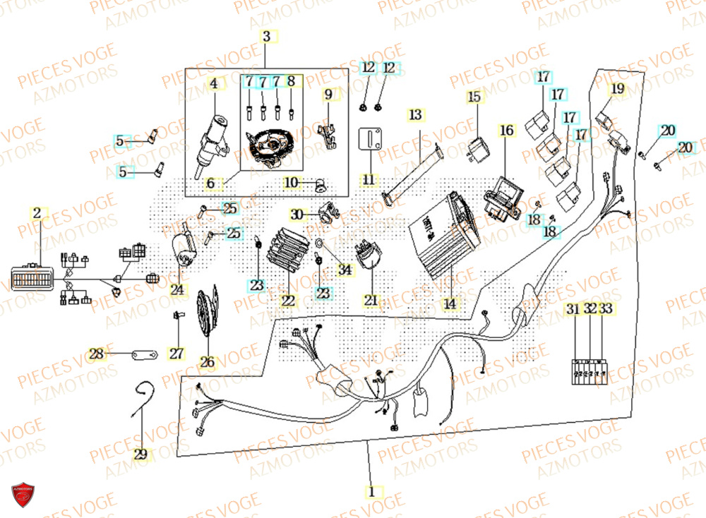Equipement Electrique VOGE Pieces VOGE 125R EURO V