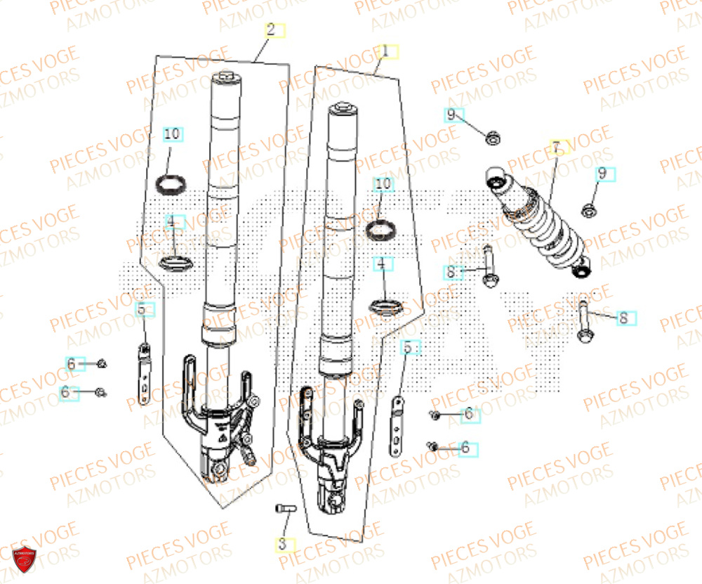 Fourche VOGE Pieces VOGE 125R EURO V