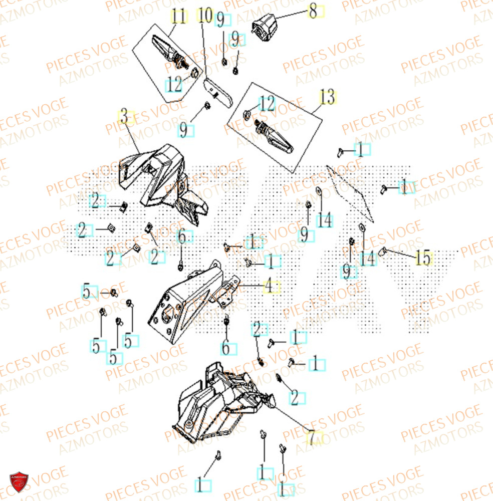 Garde Boue Arriere VOGE Pieces VOGE 125R EURO V