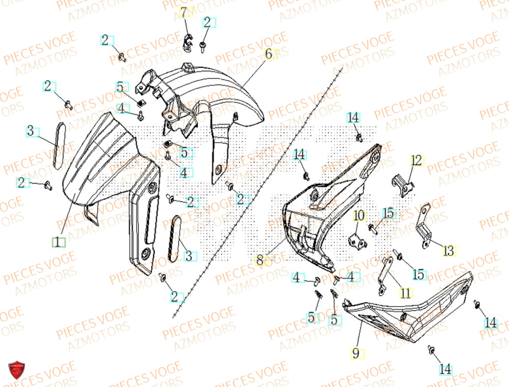 Garde Boue Avant VOGE Pieces VOGE 125R EURO V