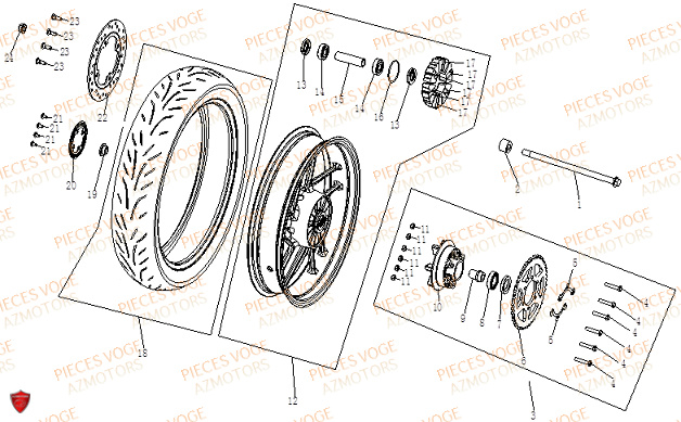 Jante Arriere VOGE Pieces VOGE 125R EURO V