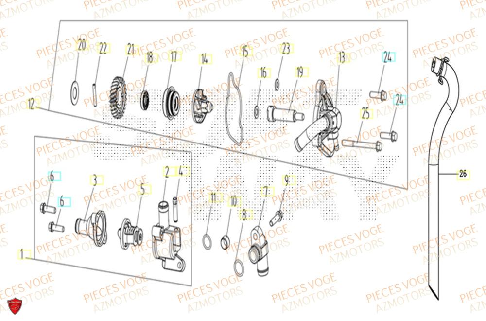 Pompe A Eau VOGE Pieces VOGE 125R EURO V