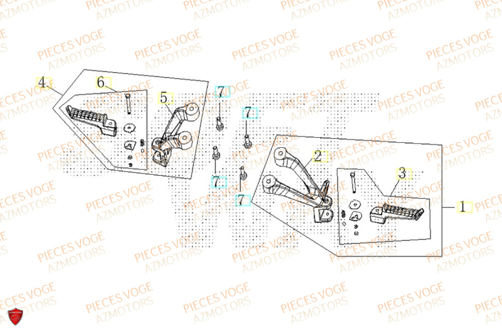 Repose Pied Arriere VOGE Pieces VOGE 125R EURO V