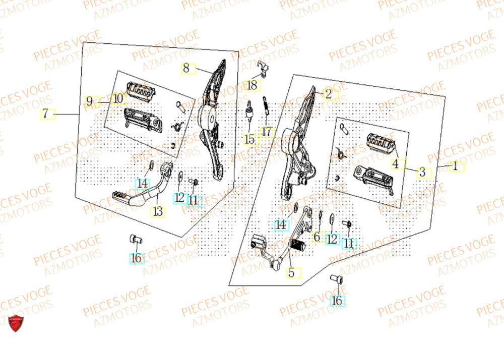 Repose Pied Avant VOGE Pieces VOGE 125R EURO V