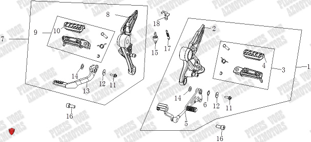 REPOSE-PIED AVANT pour VOGE 125 R