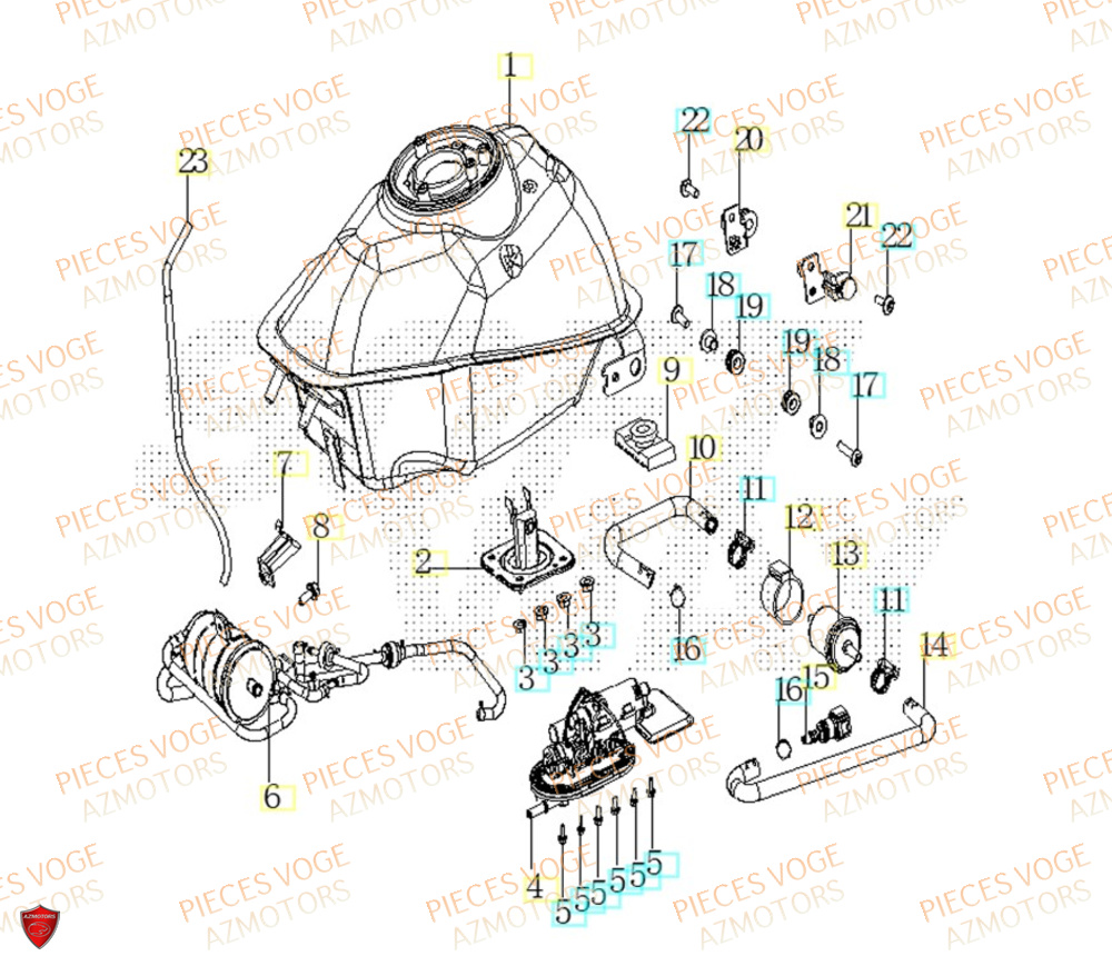 Reservoir VOGE Pieces VOGE 125R EURO V