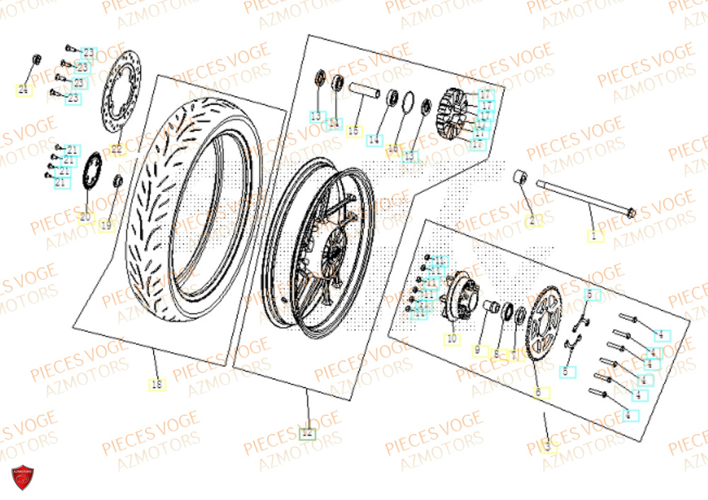 Roue Arriere VOGE Pieces VOGE 125R EURO V