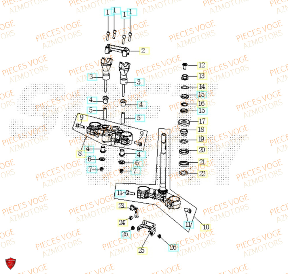 Te De Fourche VOGE Pieces VOGE 125R EURO V