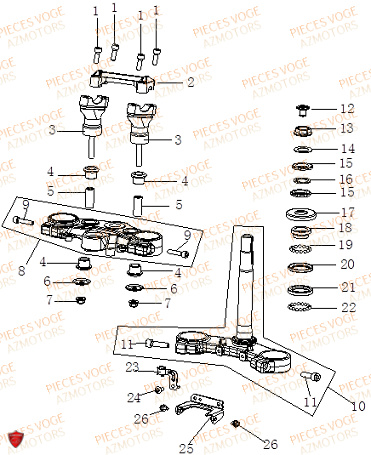 TE DE FOURCHES pour VOGE 125 R