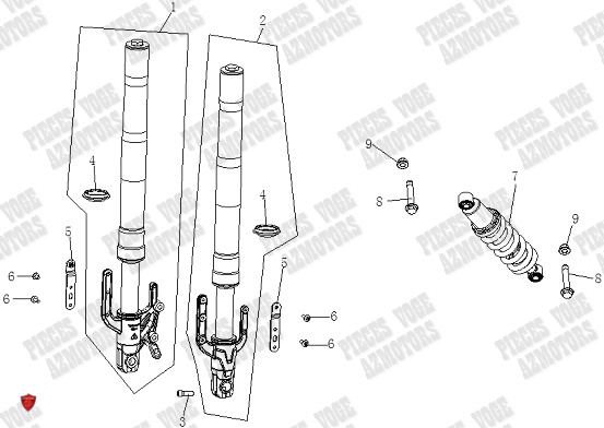 TRAIN AVANT pour VOGE 125 R