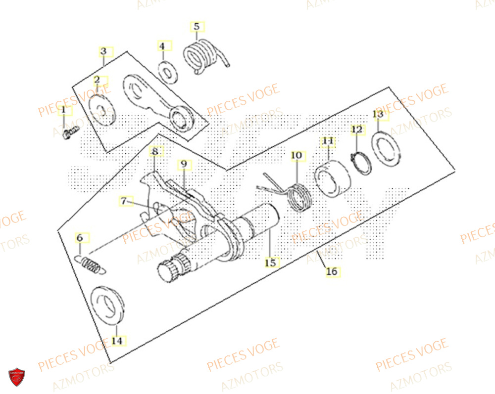 Arbre De Selection AZMOTORS Pieces VOGE 300 AC Euro4 - 2020