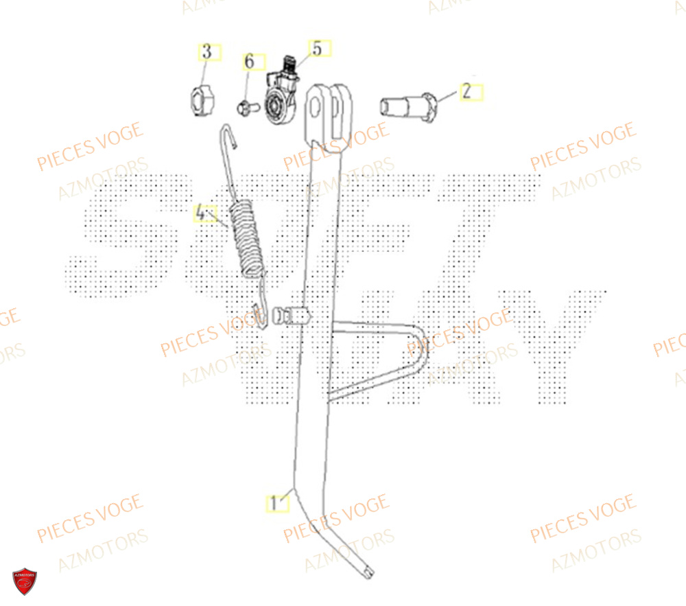 Bequille AZMOTORS Pieces VOGE 300 AC Euro4 - 2020