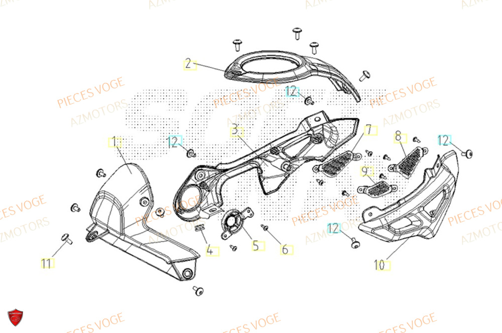 Carenages De Reservoir AZMOTORS Pieces VOGE 300 AC Euro4 - 2020