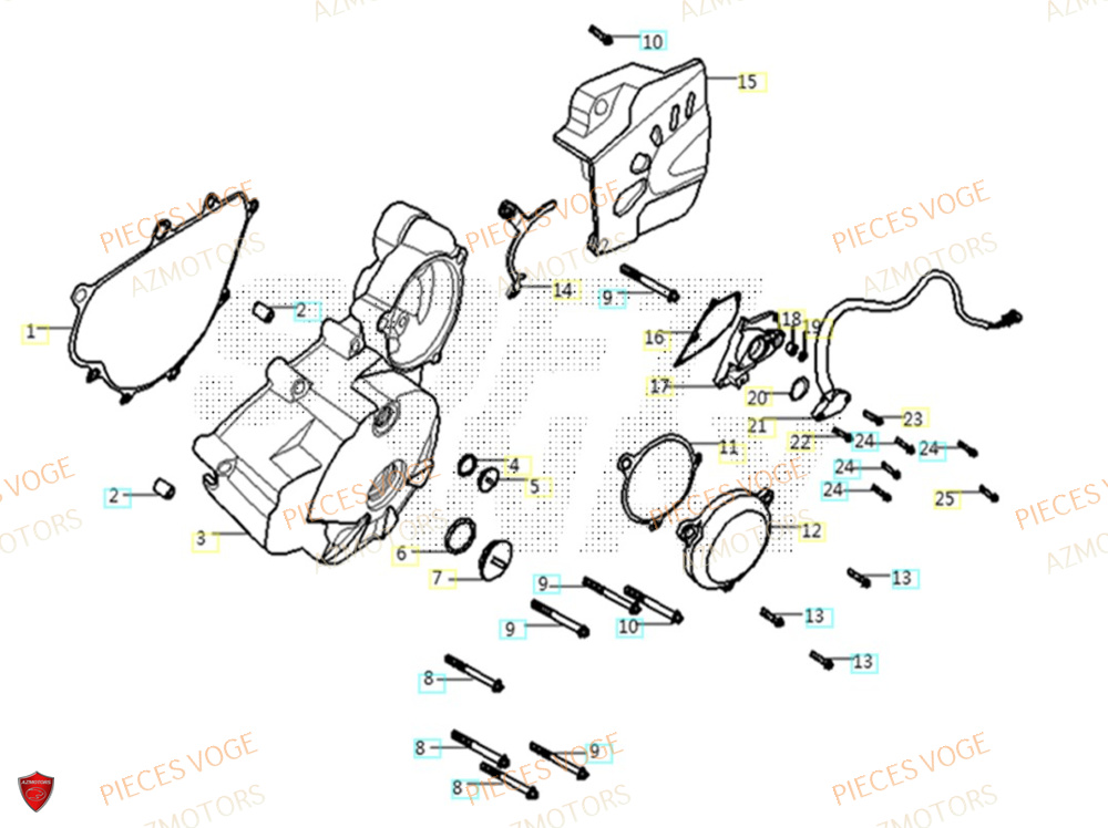 Couvre Carter Gauche AZMOTORS Pieces VOGE 300 AC Euro4 - 2020