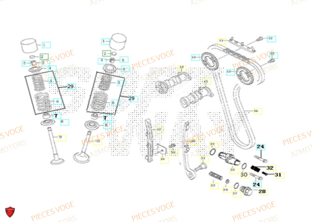 Distribution AZMOTORS Pieces VOGE 300 AC Euro4 - 2020