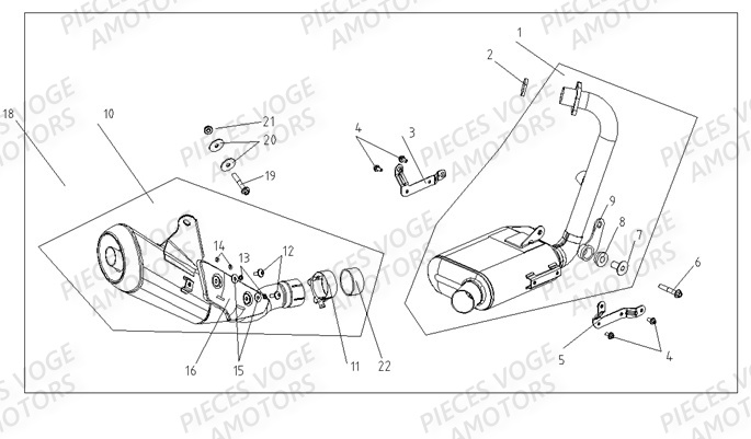 Echappement VOGE Pieces VOGE 300 AC Euro4 - 2020