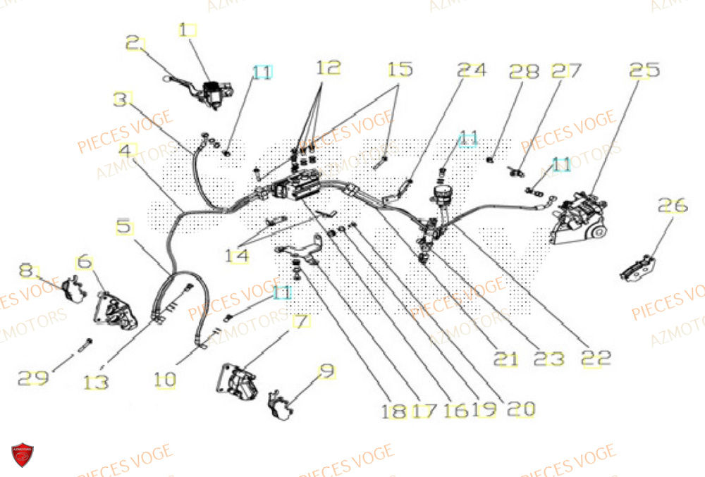 Freins AZMOTORS Pieces VOGE 300 AC Euro4 - 2020