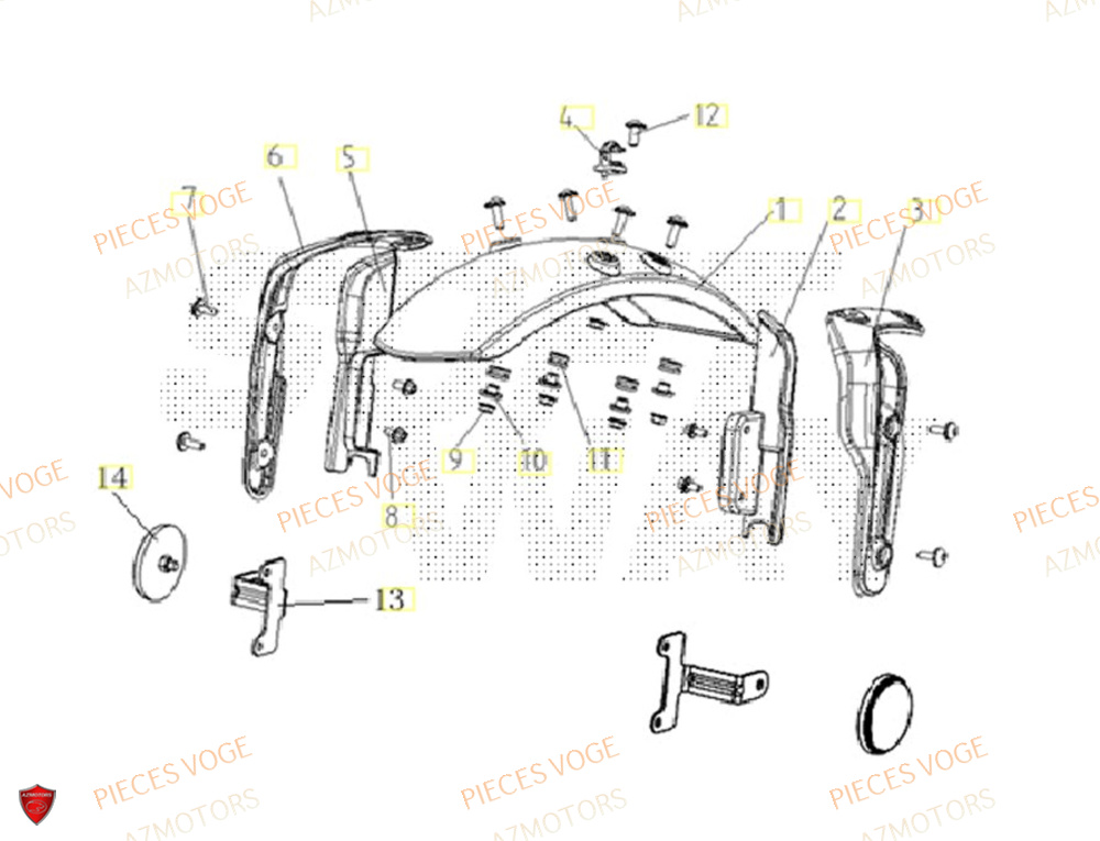 Garde Boue Avant AZMOTORS Pieces VOGE 300 AC Euro4 - 2020