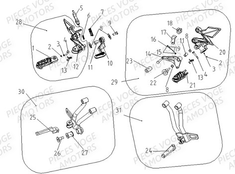 Repose Pied VOGE Pieces VOGE 300 AC Euro4 - 2020